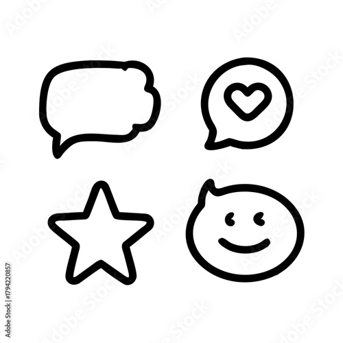 Set of cartoon speech bubbles in vector format