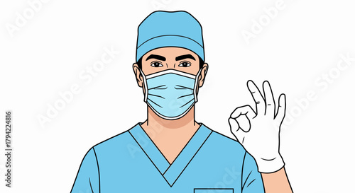 Surgeon or Doctor Making OK Gesture