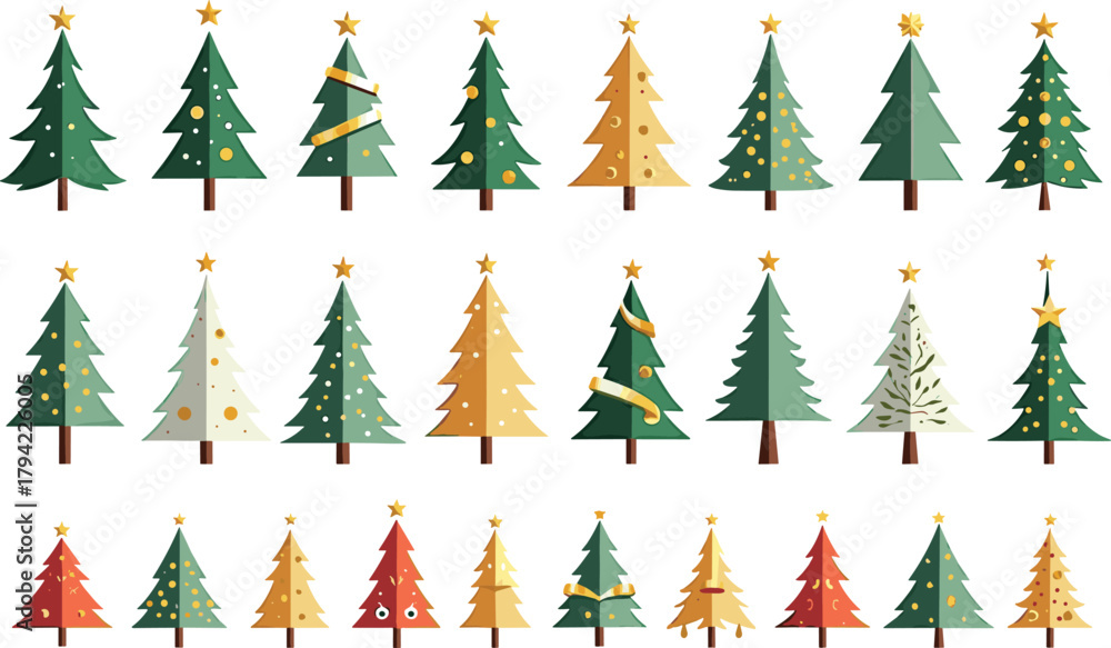 Obraz premium Festive Christmas trees for holiday celebrations