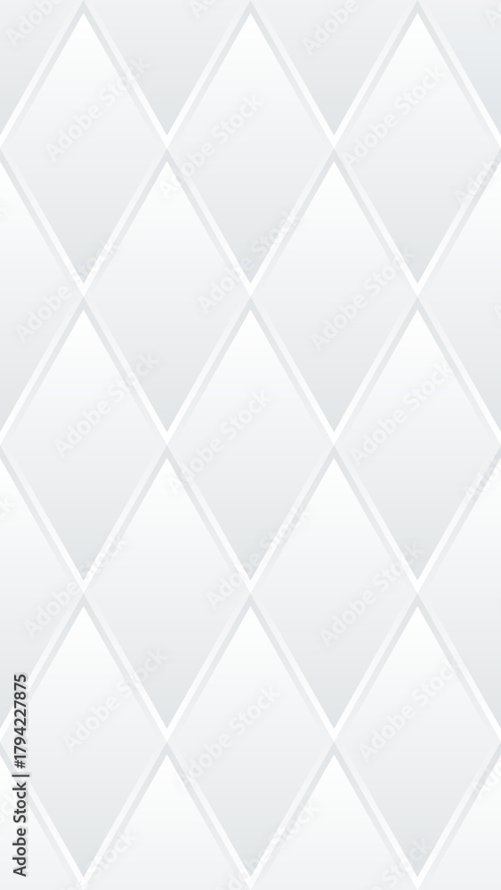 Obraz premium White geometric background seamless diamond pattern rhombus shapes subtle 3D bevel clean minimalist design