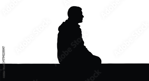 Abstract geometric pattern with a central human silhouette in dynamic motion silhouette