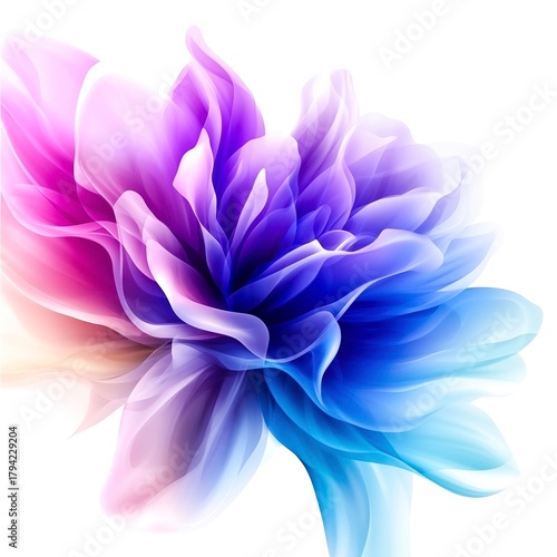 Vibrant Colorful Abstract Flower Design with Soft Fluid Shapes and Gradients