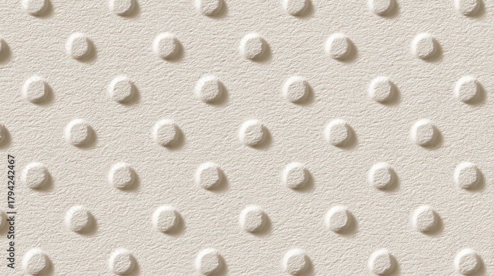 Naklejka premium Close-up of a textured white surface featuring raised dots, ideal for backgrounds or design elements. Neutral and versatile for various applications.