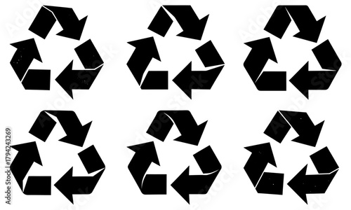 Go Green with these Recycling Symbols! A dynamic collection promoting environmental responsibility and sustainable living, originally crafted as vector art