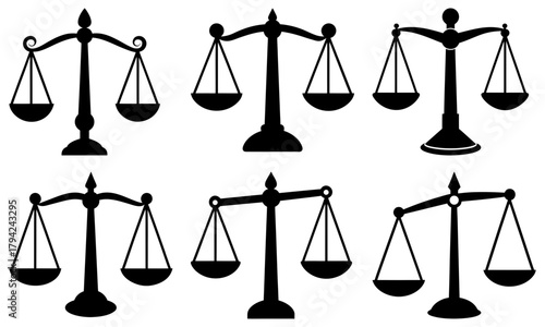 Elegant justice scales symbolize legal balance, ethical judgment, and fairness in courtrooms, offering a modern, professional touch for law firms