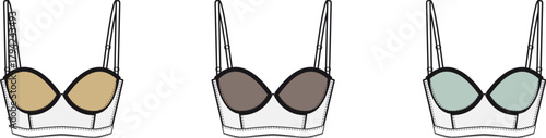 Bras in different colors and styles A diverse selection of lingerie for women