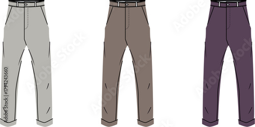 Stylish Trousers A Trio of Colors - Perfect for Various Occasions and Outfits, Trendy Fashion