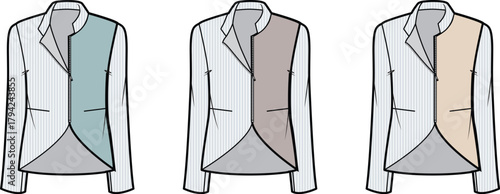 Stylish Jacket Designs Explore Modern Tailoring and Color Blocking for Fashion and Apparel Inspiration