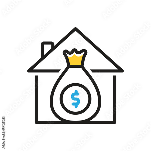 Multi color icon for mortgages