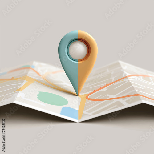 Location pin on a map destination icon wayfinding and navigation concepts