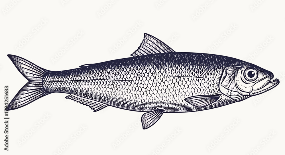 Obraz premium Herring fish illustration