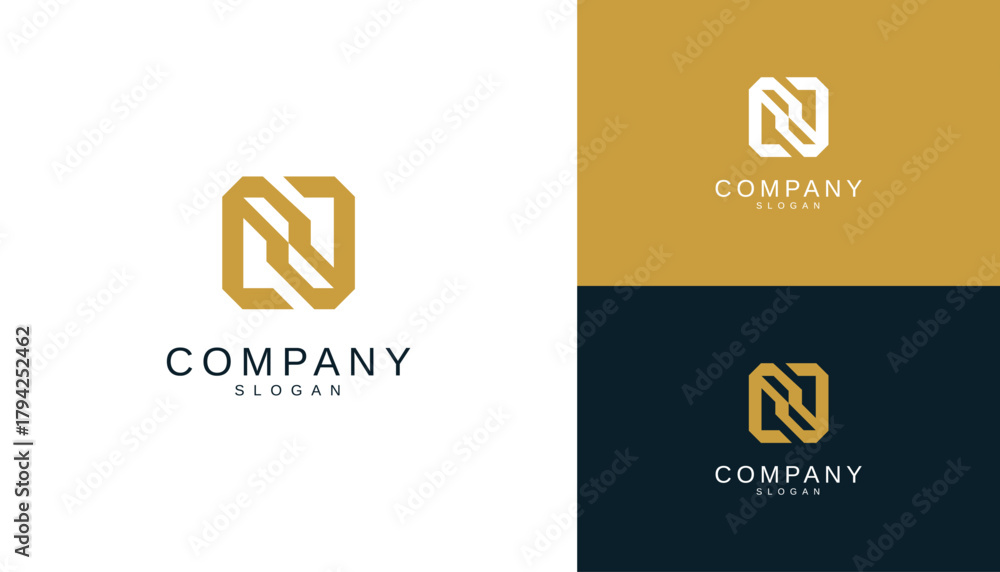 Fototapeta premium Letter N logo design template. Monogram N logo icon 