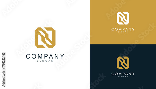 Letter N logo design template. Monogram N logo icon	
