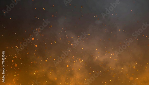 Abstract Fiery Bokeh and Particle Background
