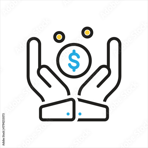 Multi color icon for contribute