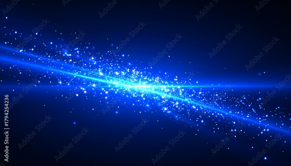 Obraz premium Blue Electric Discharge and Lightning Abstract Background