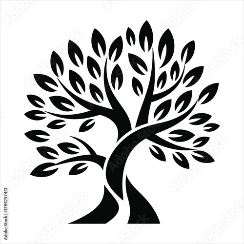 Wallpaper Mural Flowing Black Tree Logo with Reflection Torontodigital.ca