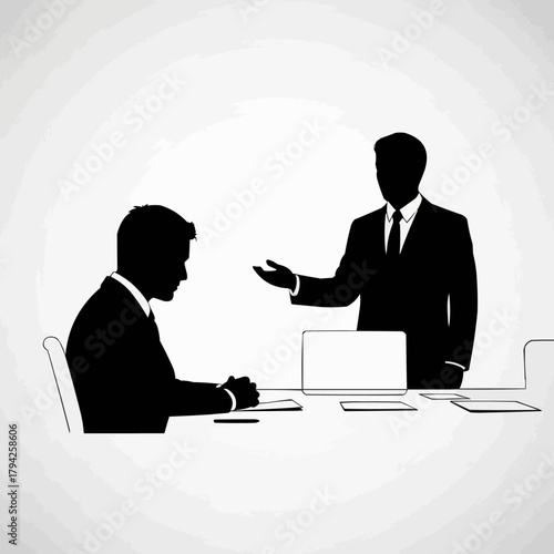 Two Businessmen in a Meeting Silhouette.