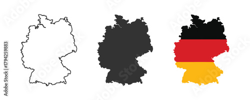 cartography, geography, thin, germany., silhouette, country's, third, design, flag, grey, category:, germany, representations, vector, territory, white, emblem, horizontal, black, shape, second, borde