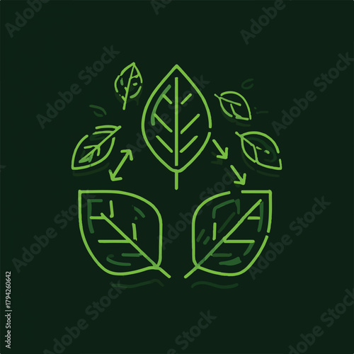 Sustainable leaf recycling concept for environmental conservation and green initiatives