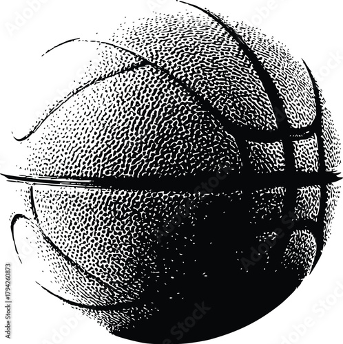 A basketball, ready for a game on the court