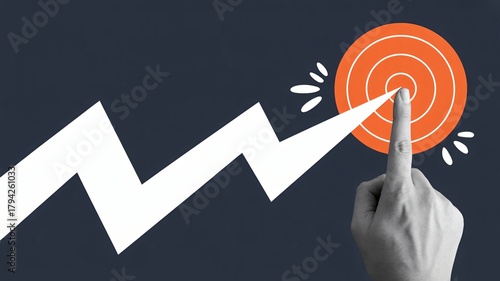 Achieve your business goals with a precise strike on the target, symbolizing success and strategic planning in a modern, dynamic visual.