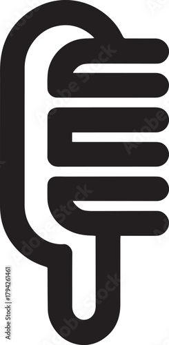 Abstract Microphone Icon Design with Unique Shape for Audio and Sound Recording