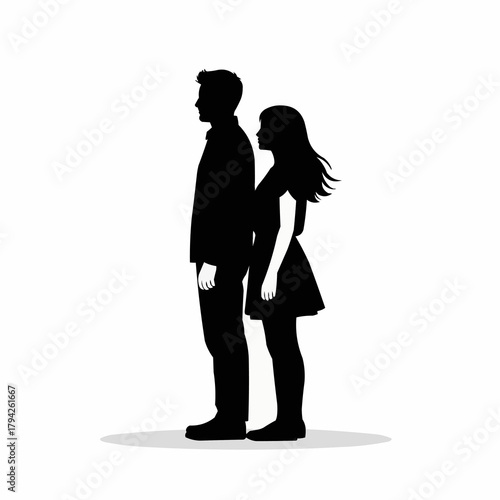 Silhouette of a man and woman standing back to back, representing relationship issues.