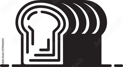 Freshly Sliced Bread Loaf Icon: Simple and Clean Design for Bakery and Food Concepts Vector