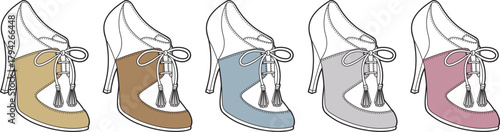 Fashionable High-Heeled Sandal Collection A Variety of Stylish and Elegant Designs in Multiple Colors