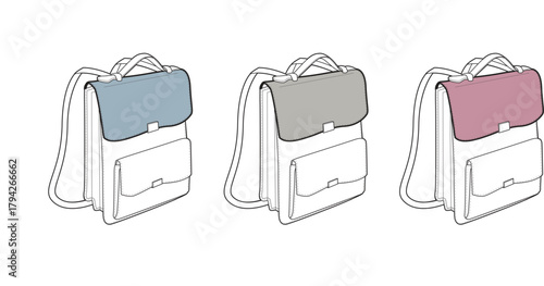 Backpacks in pastel colors with creative flap design, perfect for school or travel purposes