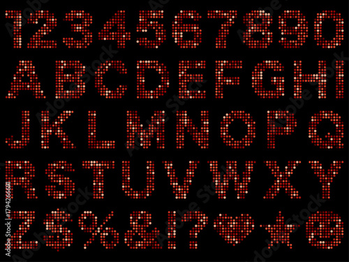 ミラータイル3、文字2、10赤