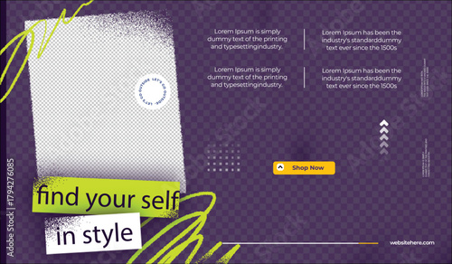 New arrival fashion advertisement with geometric accents