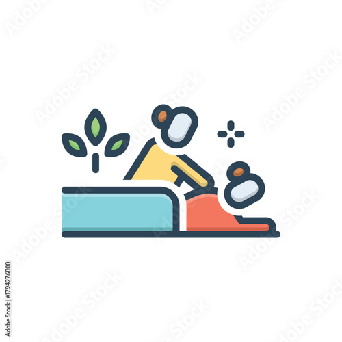 Color illustration icon for spa services