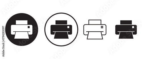 Printer electronic device sign symbol icon set