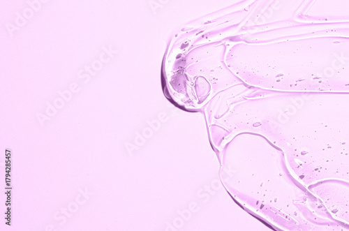 The texture of a moisturizing cosmetic gel or skin serum. Copy space