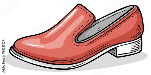 Elegant Pink Leather Loafer Isolated on White Stylish Women's Footwear with a Comfortable Heel