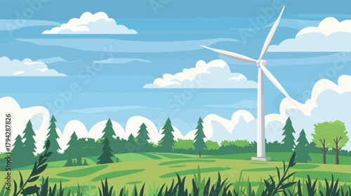 Single wind turbine with eco-friendly green energy concept