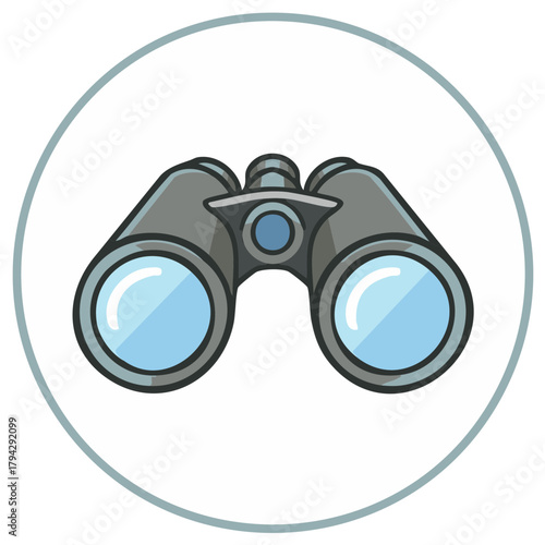 Binoculars Icon Illustration of Optical Instrument, Viewfinder Device, Observation Equipment