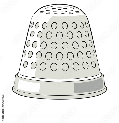 Metal thimble for sewing protection with textured holes for needlework and crafts