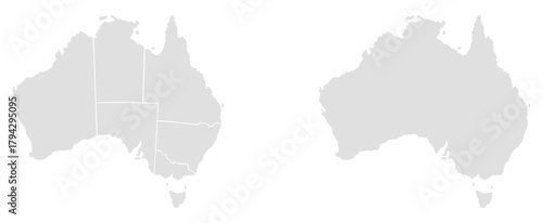 Australia country vector map with states.