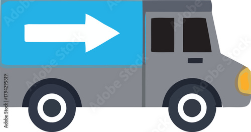 Delivery Van with Arrow Pointing Right