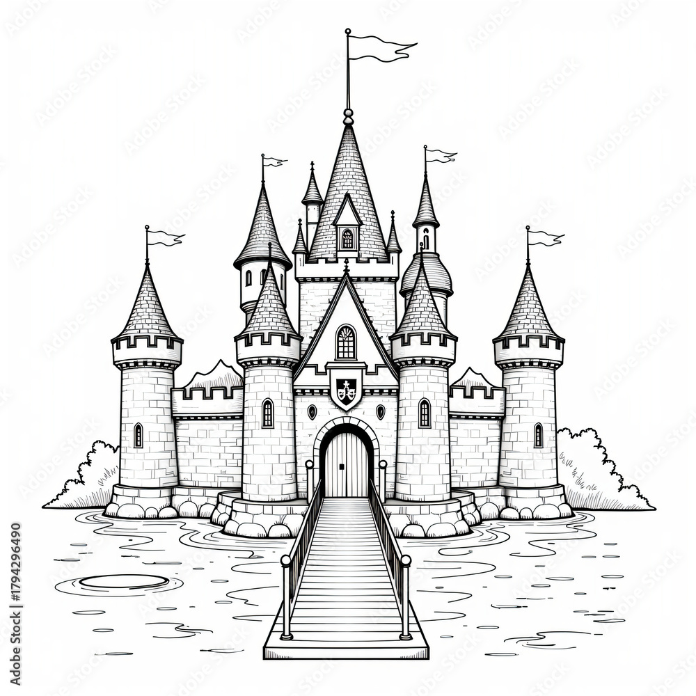Obraz premium castle vector illustration