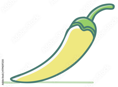 Isolated Jalapeno Pepper Illustration Yellow Green Healthy Ingredient Spice Seasoning Food Fresh Diet Cook