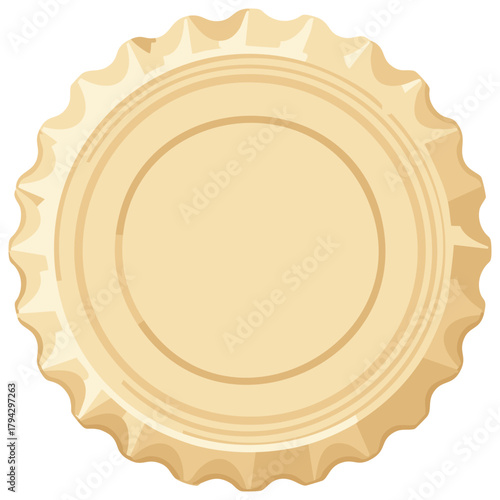 Beer Bottle Cap Flat Design Simple Illustration