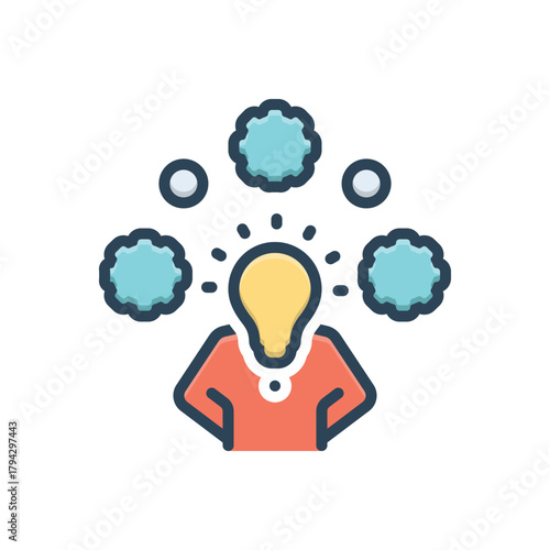 Color illustration icon for complementary skills
