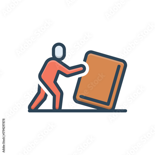 Color illustration icon for coordinated effort