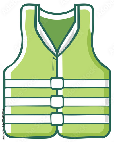 Illustration of a safety vest with green and white colors