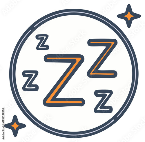 Colorful cartoon icon of Zzz letters representing sleep snoring and dreams