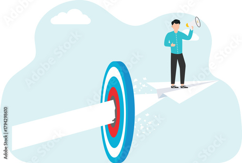 Leaders break records and achieve goals. The paper rocket hit the target
